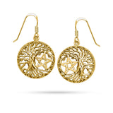 Mickie Mueller Tree of Life Pentacle Solid Gold Earring GER1106