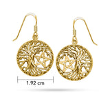 Mickie Mueller Tree of Life Pentacle Solid Gold Earring GER1106