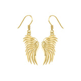 Angel Wings Solid Yellow Gold Earrings GER1945