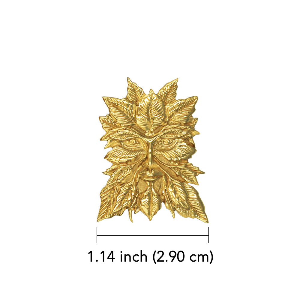 Jessica Galbreth Green Man Solid Gold Pendant GPD002