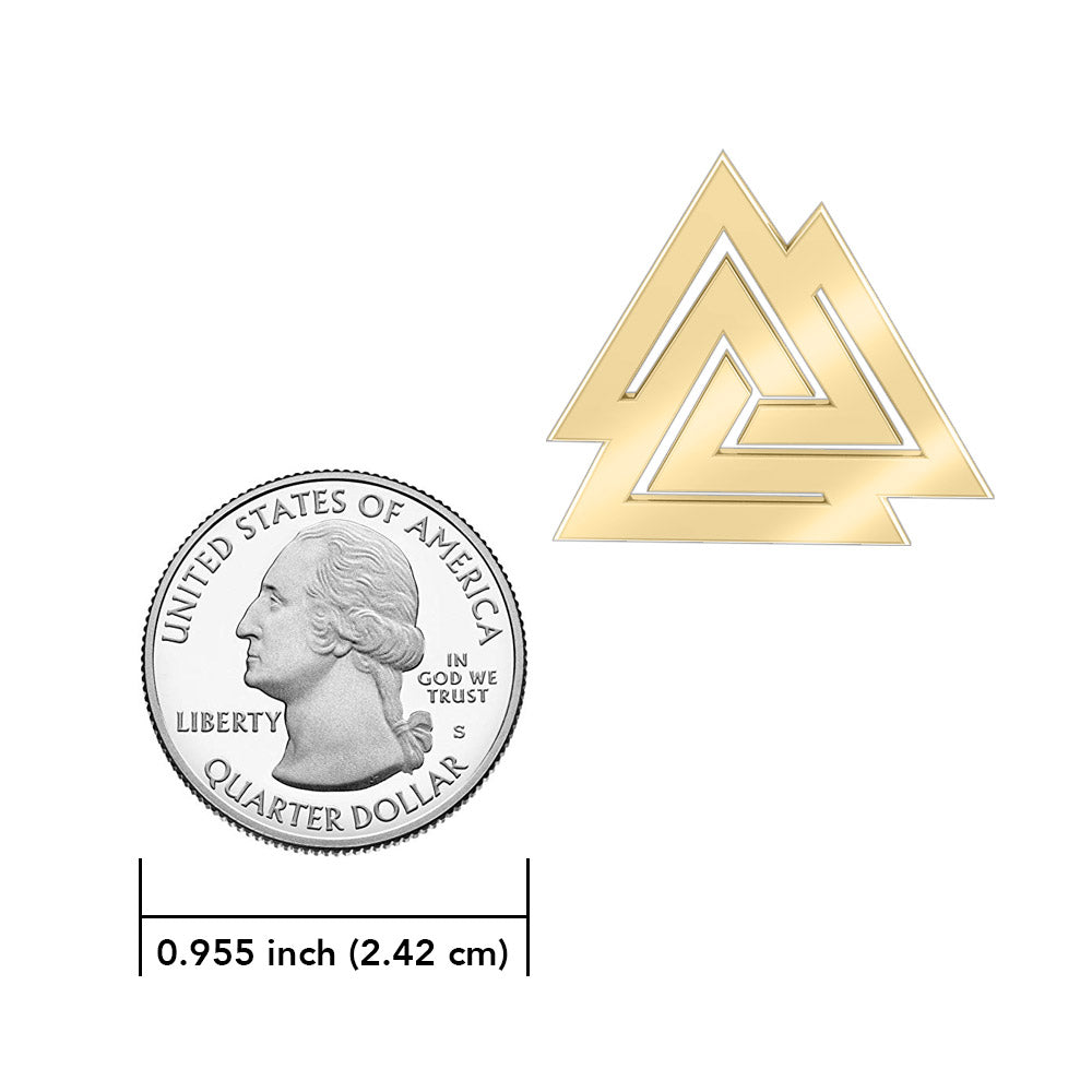 The Viking Valknut 14 K Solid Gold Pendant GPD1071