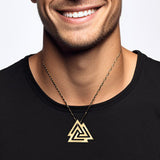 The Viking Valknut 14 K Solid Gold Pendant GPD1071