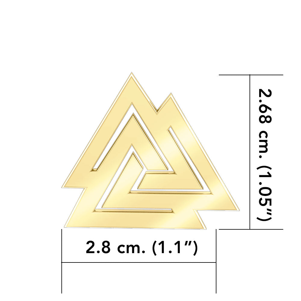 The Viking Valknut 14 K Solid Gold Pendant GPD1071