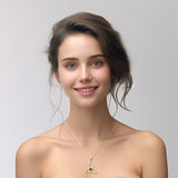 The Celtic Trinity Knot 14 K Yellow Gold Pendant with Heart Gemstone GPD5342