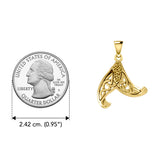 Mermaid Celtic Tail Solid Yellow Gold Pendant GPD5473