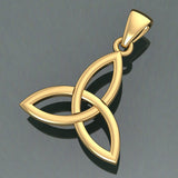 Celtic Trinity Knot 14K Yellow Gold Pendant Small Size GPD5607