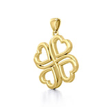 Four Hearts 14K Solid Yellow Gold Pendant GPD5655