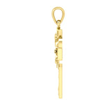 A powerful combination of Celtic elements ~ 14K Solid Gold Pendant in Fleur-de-Lis and Celtic Cross GPD5994