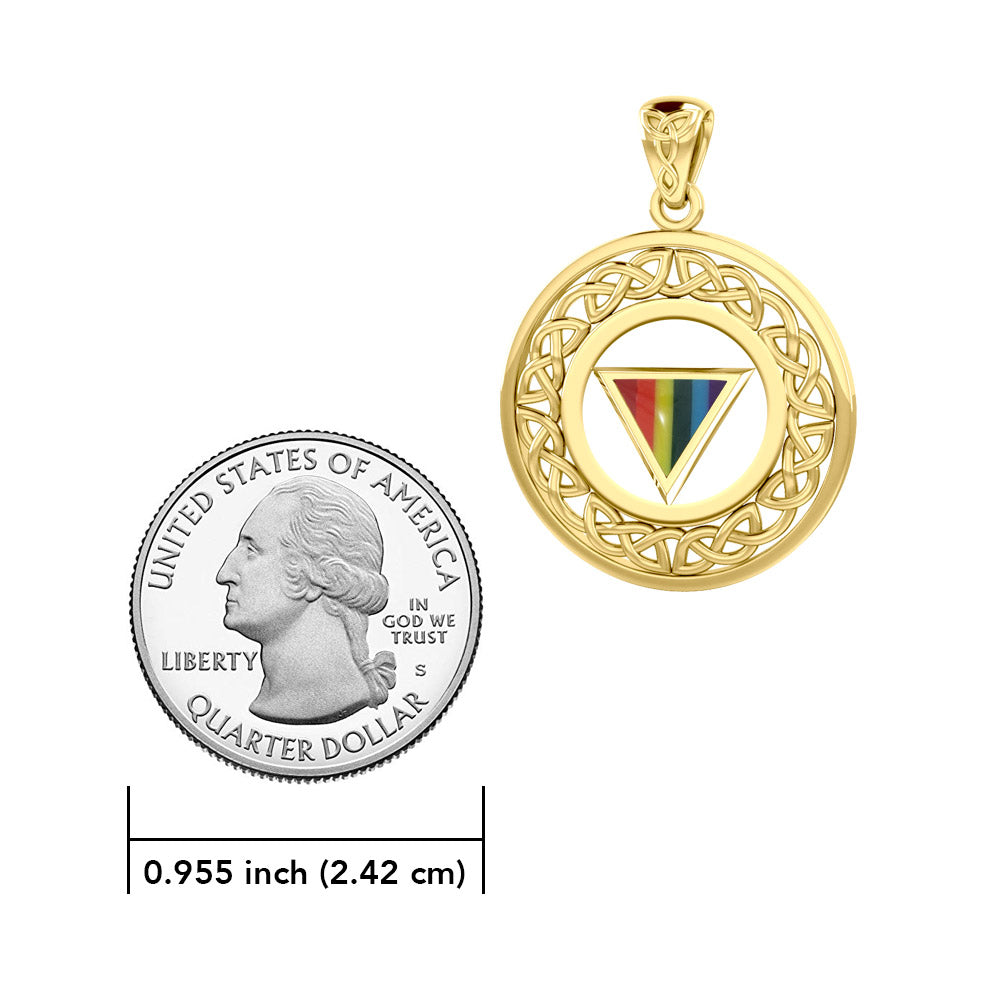 Celtic Knot LGBTQ Pride Solid Gold Pendant GPD729
