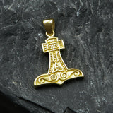 Unleash Your Inner Strength: Thor's Hammer Solid Gold Pendant - GPD864 | Embrace the Power of the Mighty Norse God