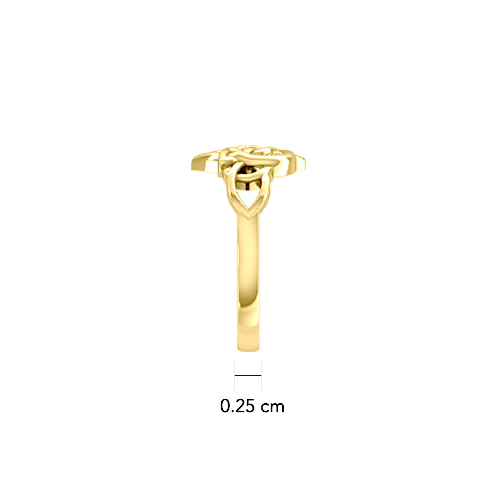 Triquetra in Heart Solid Gold Ring GRI2389