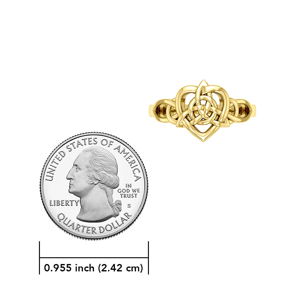 Triquetra in Heart Solid Gold Ring GRI2389