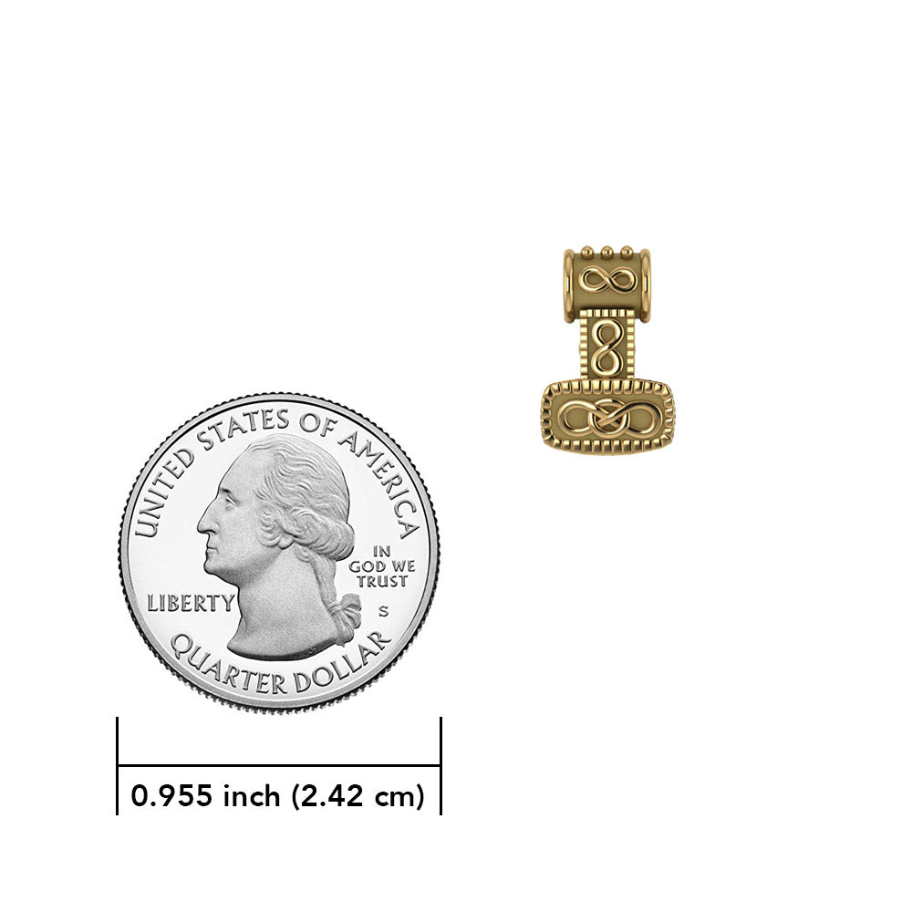 Celtic Thor's Hammer 14 Karat Solid Gold Slider Pendant GTP181