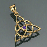 Triquetra Gold With Gemstone Pendant GTP3380