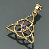 Triquetra Gold With Gemstone Pendant GTP3380