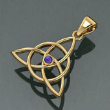 Triquetra Gold With Gemstone Pendant GTP3380