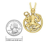The Powerful Horned God Cernunnos 14 Karat Gold Pendant GTP3450