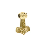 Infinity Thor's Hammer 14 Karat Solid Gold Slider Pendant GTP913