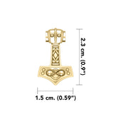 Infinity Thor's Hammer 14 Karat Solid Gold Slider Pendant GTP913