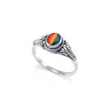 Rainbow / Yin Yang Pride Sterling Silver Ring JR207