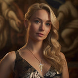 Celtic Danu Goddess Triquetra Silver with 14K Gold Accent Pendant MPD1203