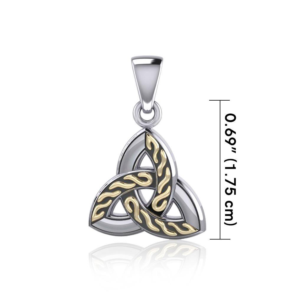 Braided Celtic Trinity Knot Silver & 18K Gold Accent Pendant MPD1812