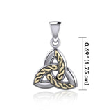 Braided Celtic Trinity Knot Silver & 18K Gold Accent Pendant MPD1812