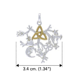 Behold the Presence of the Captivating Cimaruta Silver with 14K Gold Accent Pendant MPD3135