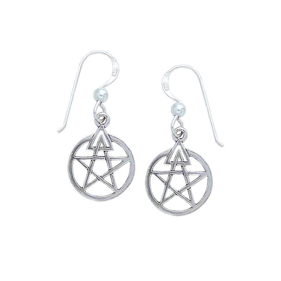 The Third Degree Pentacle Silver Earrings TE2794