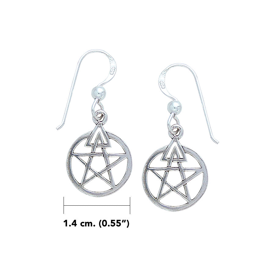 The Third Degree Pentacle Silver Earrings TE2794