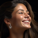 The Third Degree Pentacle with Dear Head Silver Earrings TE2796