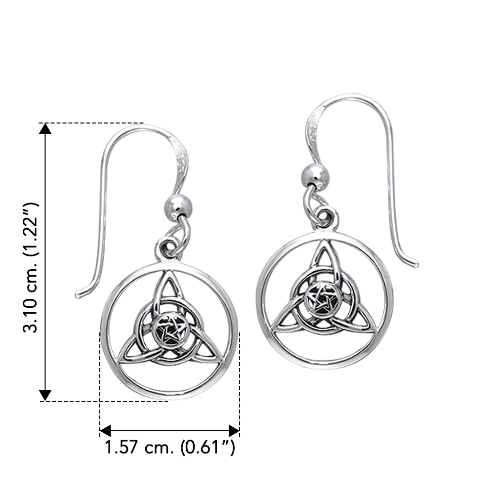 Celtic Trinity Pentacle Silver Earrings TER043