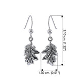Oak Leaves Silver Hook Earrings TER048