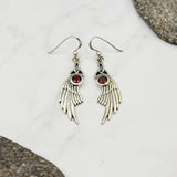 Celtic Trinity Knot Angel Wing Silver Earrings with Round Gemstone TER1926