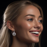 Sun Fire Moon Silver Earrings With Gem and Enamel TER200