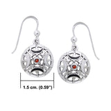 Sun Fire Moon Silver Earrings With Gem and Enamel TER200