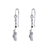 Claddagh on Celtic Moon Silver Earrings with Heart Gemstone TER2173