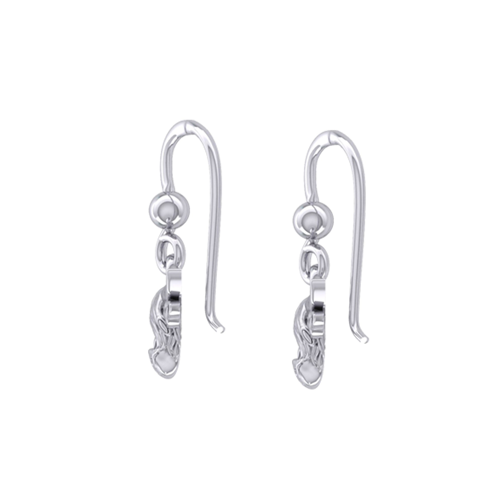 The Highland Cow with Celtic Trinity Knot Ears Silver Earrings TER2174