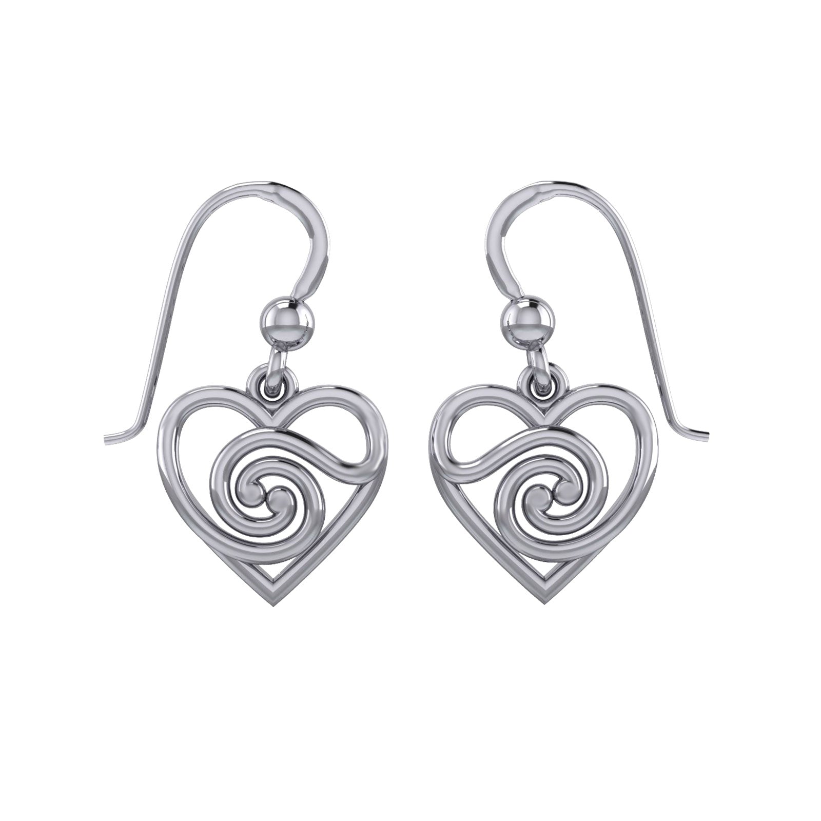 Spiral of growth, evolution, and progression. Its continuous, winding form suggests ongoing development and expansion sterling silver Earrings by Peter Stone Jewelry TER2191