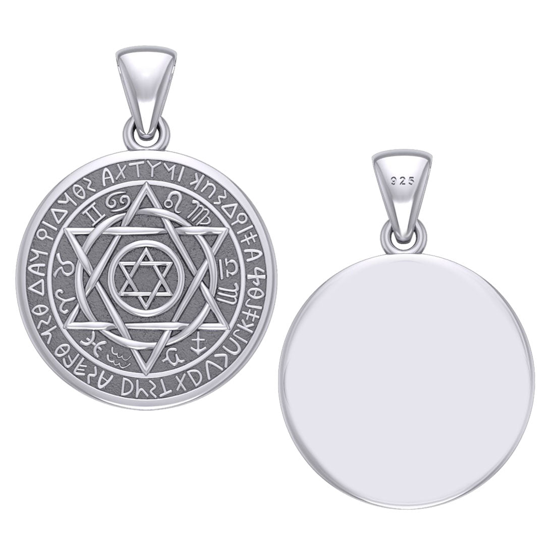 Seal of Solomon with Zodiac Symbol Silver Pendant TMD294-CUSTOM