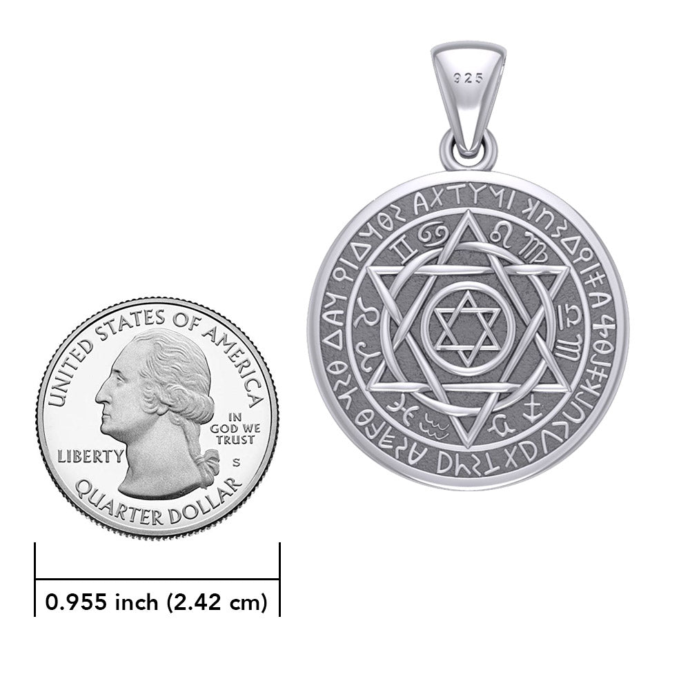 Seal of Solomon with Zodiac Symbol Silver Pendant TMD294-CUSTOM