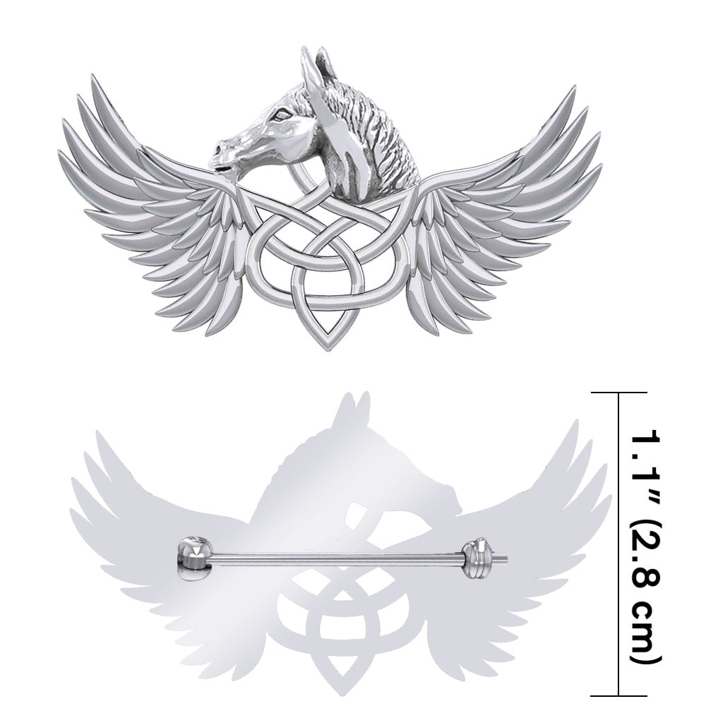 The Celtic Pegasus Silver Brooch TBC165