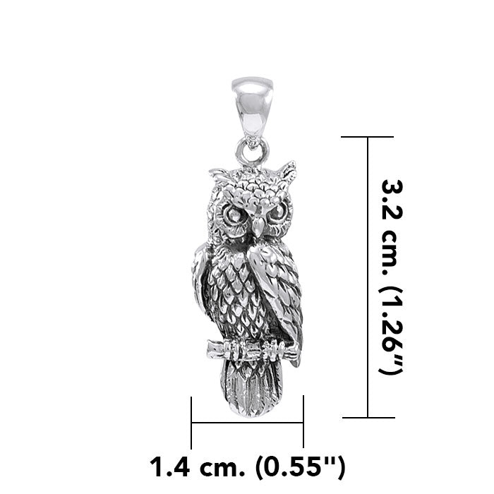 Owl Sterling Silver Pendant TP1619
