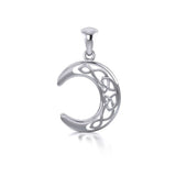 Celtic Crescent Moon Sterling Silver Pendant TP2963