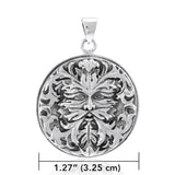 Green Man Sterling Silver Pendant by Oberon Zell TP3201