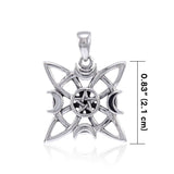 An inspirational blueprint of the Crescent Moon , Pentacle Sterling Silver Pendant TP3274