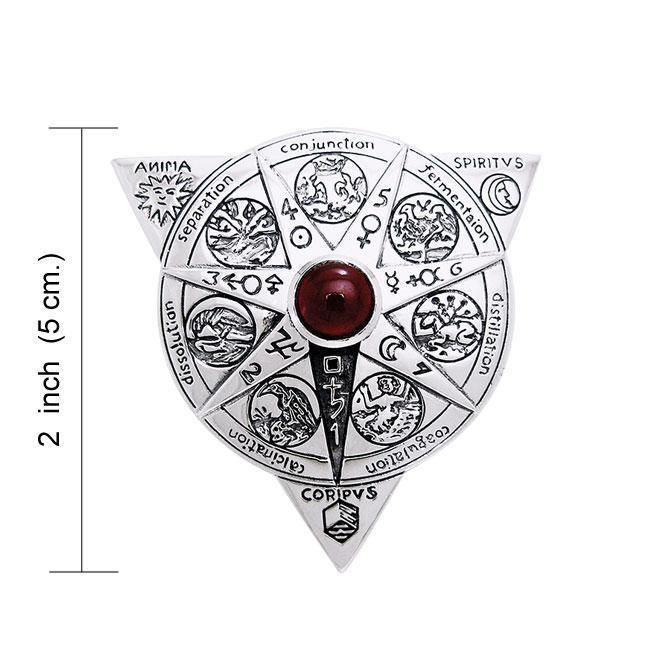 Beyond the Wonderful Transformation in Alchemical Mandala Sterling Silver Pendant by Oberon Zell TPD1123