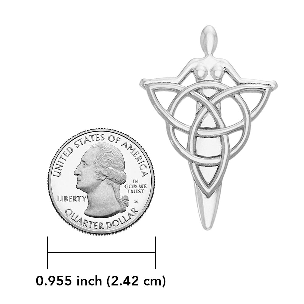 Celtic Danu Goddess Triquetra Sterling Silver Pendant TPD1203