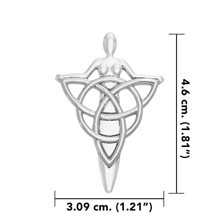 Celtic Danu Goddess Triquetra Sterling Silver Pendant TPD1203