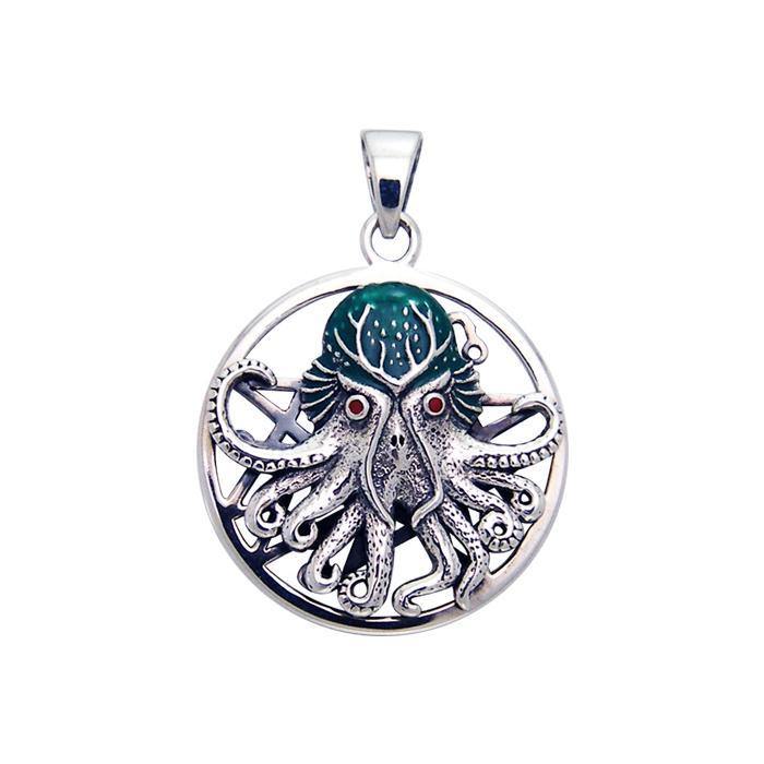 Mythic Images Cthulhu Sterling Silver Pendant with Enamel by Oberon Zell TPD1707
